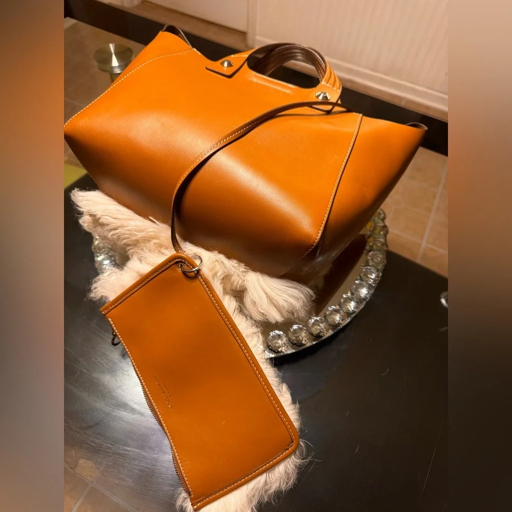 Tory Burch Rory Mini Shearling Tote Bag